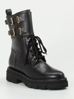 Mannori – Schnürboots aus Kalbleder Schwarz