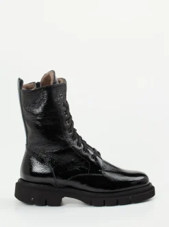 Mannori – Schnürboots aus Lackleder schwarz