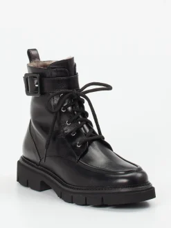 Mannori – Schnürboots aus Lammleder Schwarz