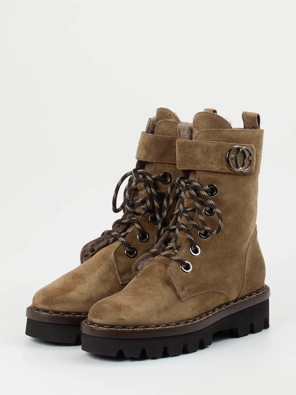 Mannori – Schnürboots aus Veloursleder sandfarben