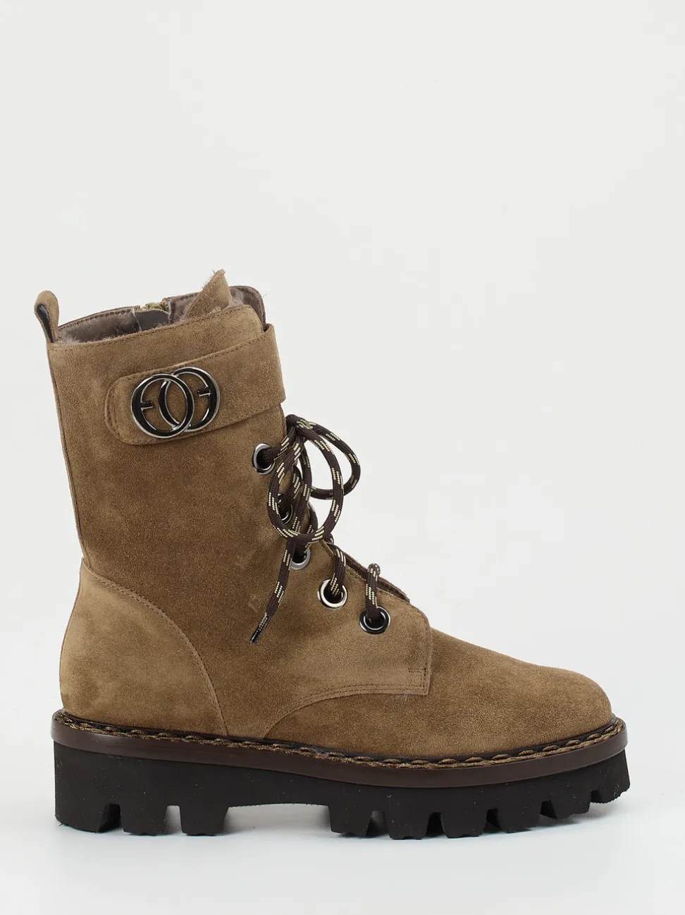 Mannori – Schnürboots aus Veloursleder sandfarben