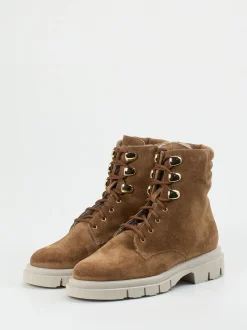 Mannori – Schnürboots aus Veloursleder karamellbraun