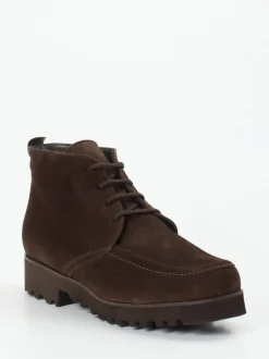 Mannori – Schnürboots aus Veloursleder Dunkelbraun