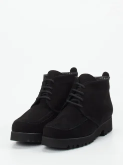 Mannori – Schnürboots aus Veloursleder schwarz