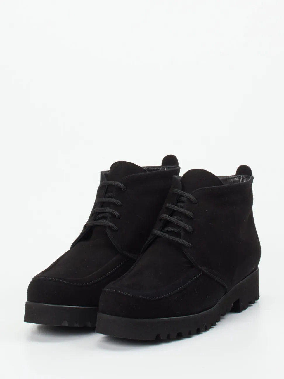Mannori – Schnürboots aus Veloursleder schwarz