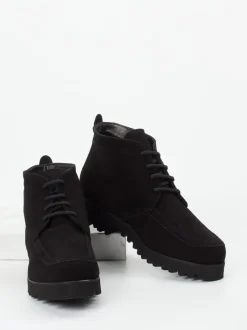 Mannori – Schnürboots aus Veloursleder schwarz