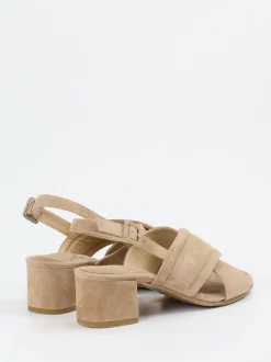 Mannori – Slingback-Sandale aus Veloursleder beige