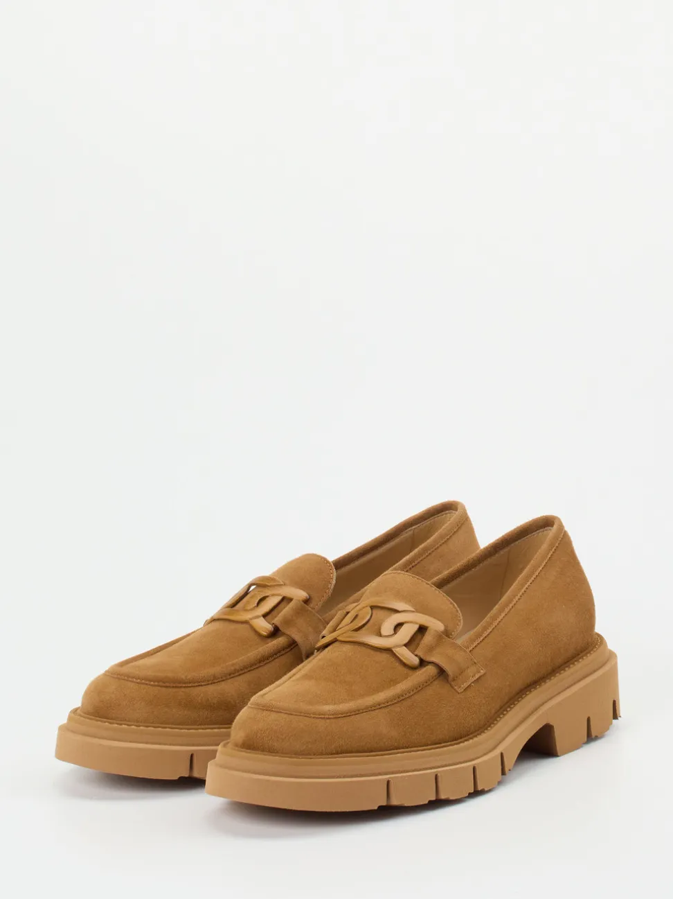 Mannori – Slipper aus Veloursleder Cognacbraun