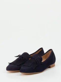 Mannori – Slipper aus Veloursleder Dunkelblau