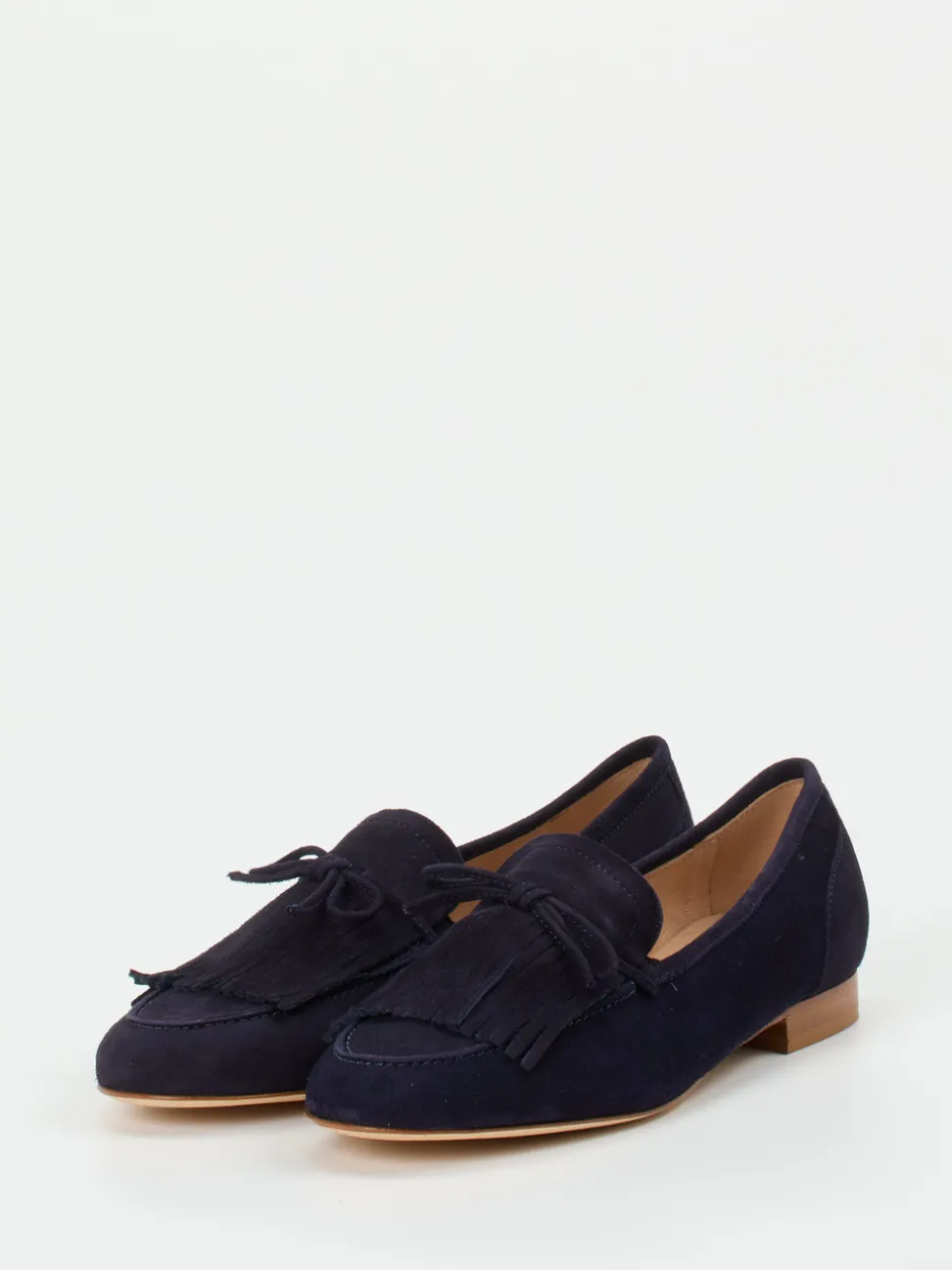 Mannori – Slipper aus Veloursleder Dunkelblau