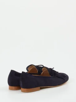 Mannori – Slipper aus Veloursleder Dunkelblau