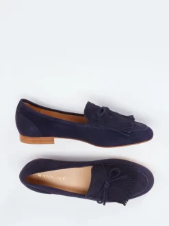 Mannori – Slipper aus Veloursleder Dunkelblau