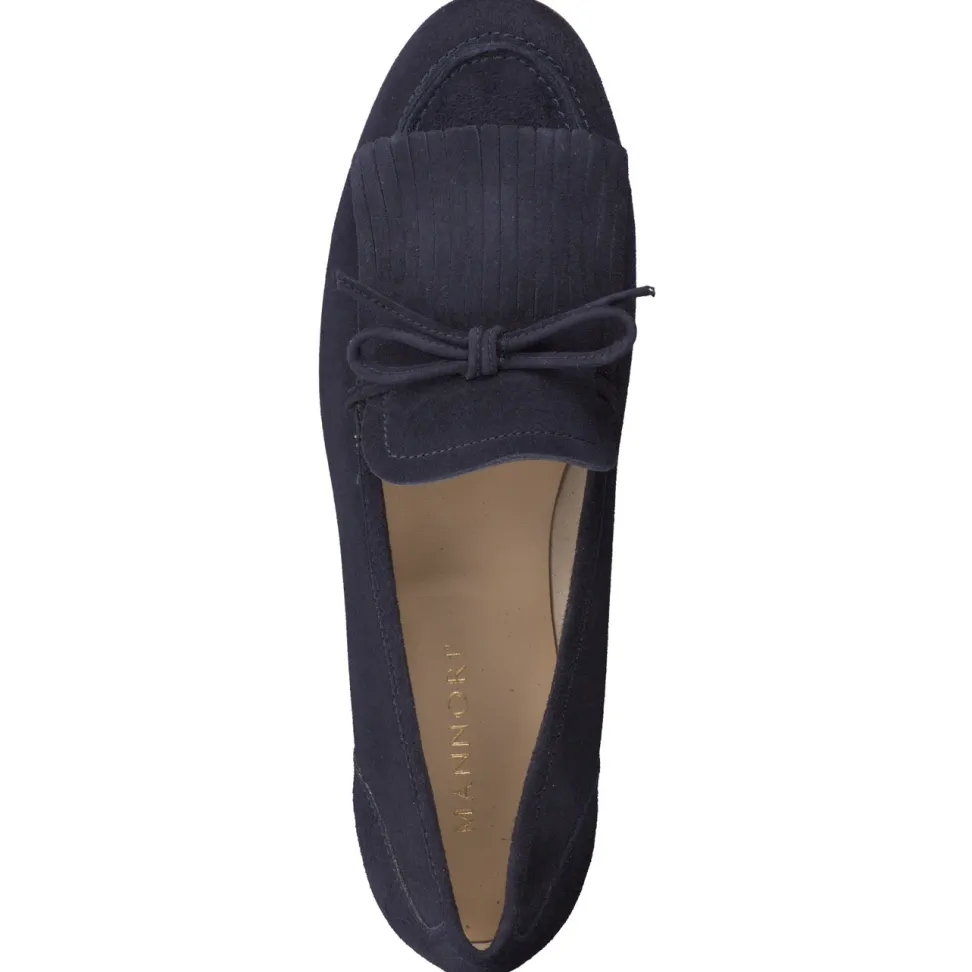 Mannori – Slipper aus Veloursleder Dunkelblau