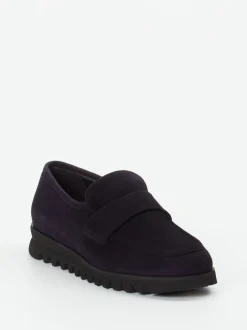 Mannori – Slipper aus Veloursleder Tiefviolett