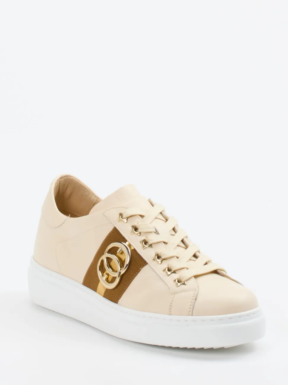 Mannori – Sneaker aus Kalbleder in Cremebeige