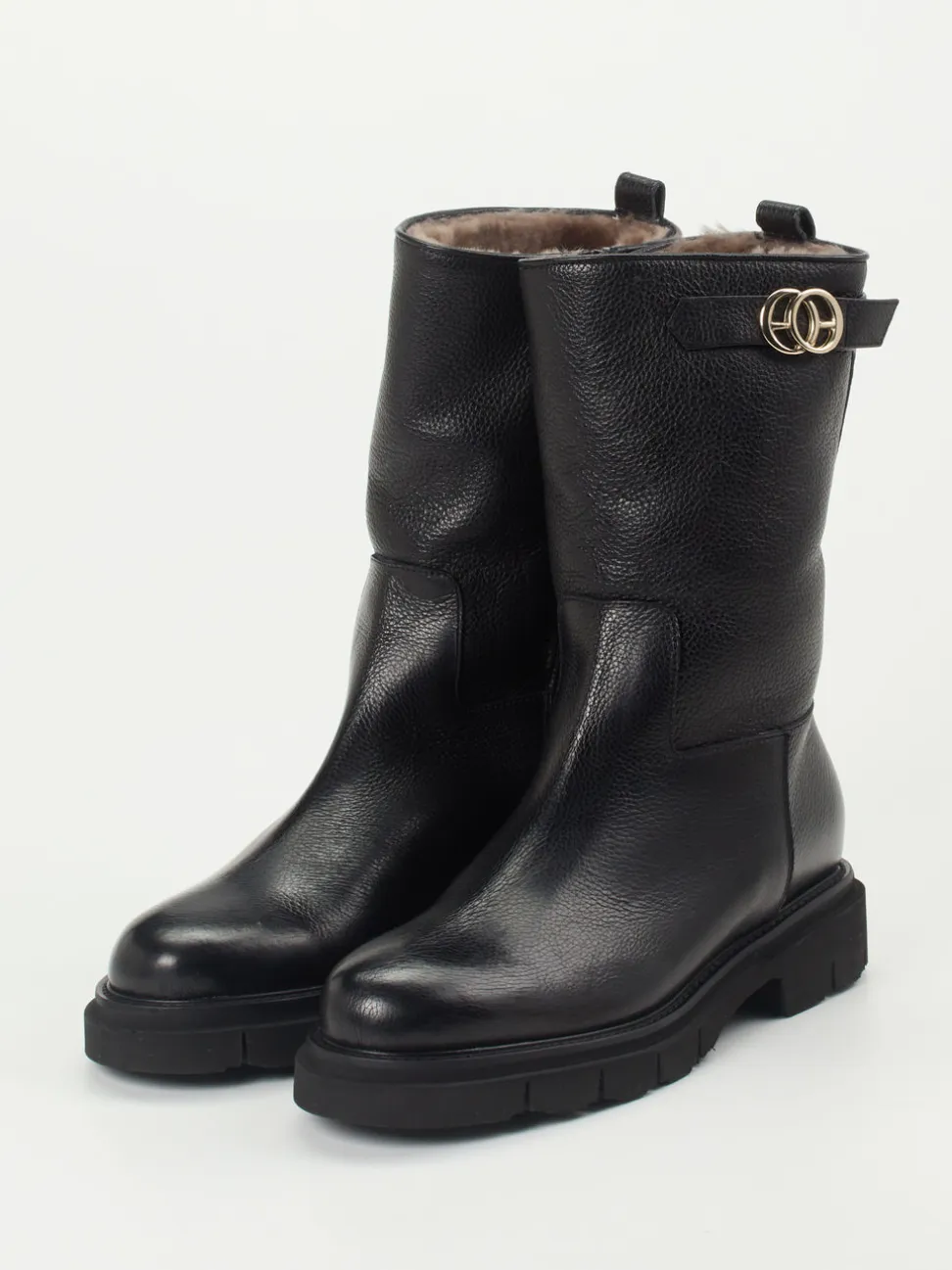 Mannori – Stiefel aus Kalbleder schwarz genarbt
