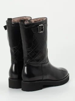 Mannori – Stiefel aus Lammleder mit Steppung Schwarz