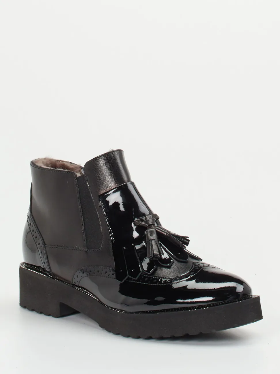 Mannori – Stiefelette aus Lackleder Schwarz