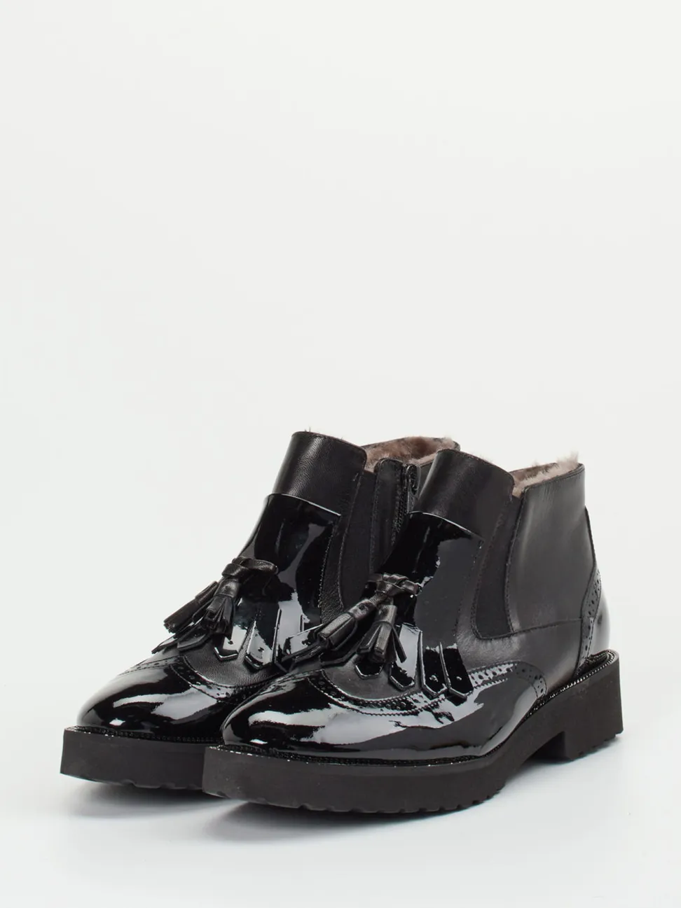 Mannori – Stiefelette aus Lackleder Schwarz