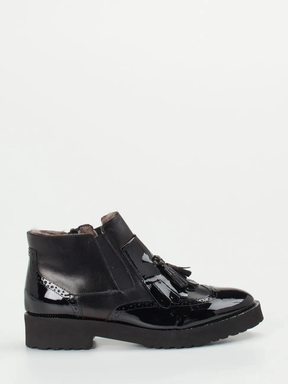 Mannori – Stiefelette aus Lackleder Schwarz