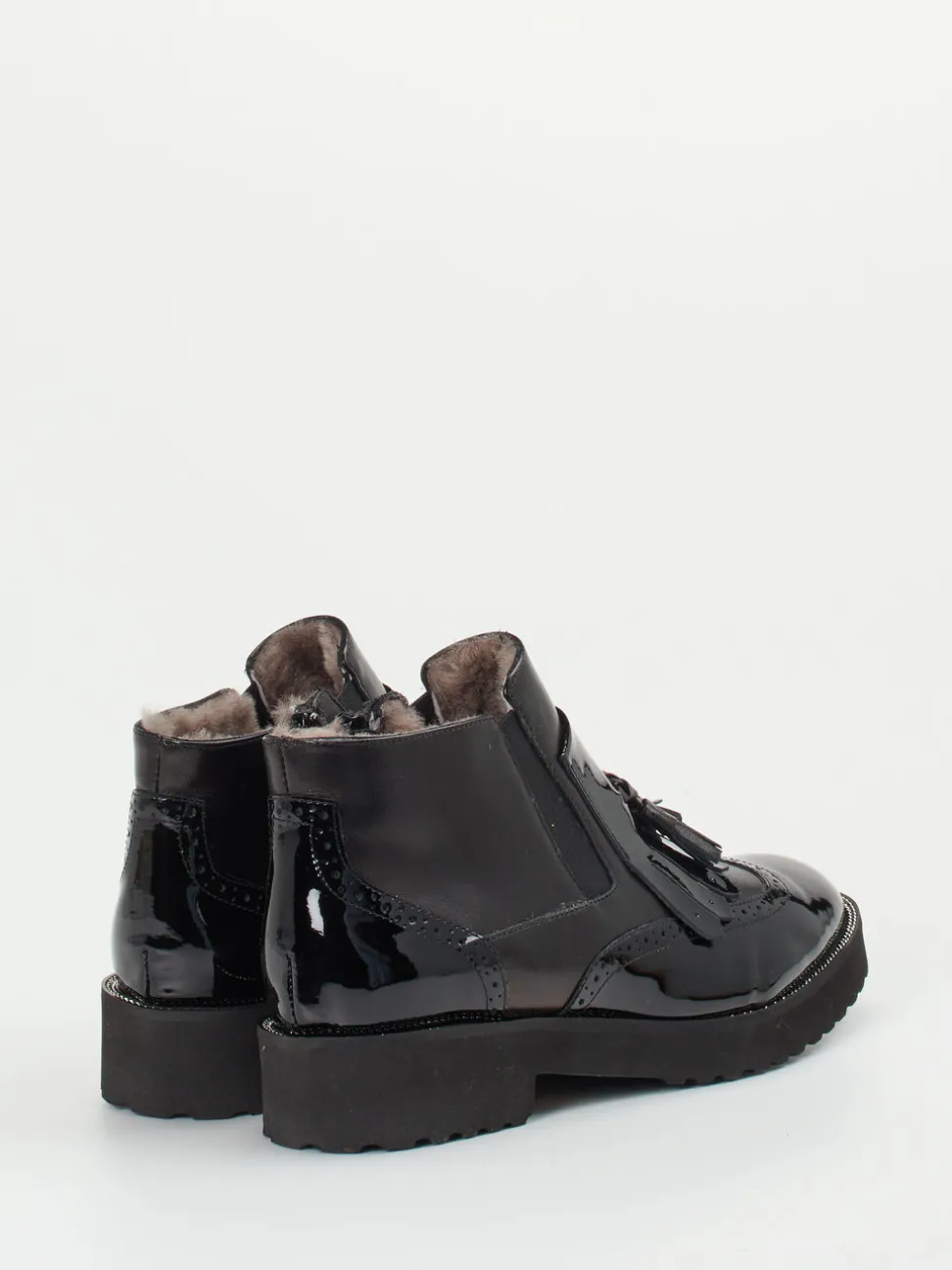 Mannori – Stiefelette aus Lackleder Schwarz