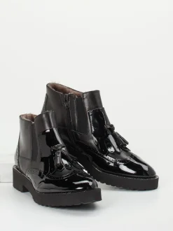 Mannori – Stiefelette aus Lackleder Schwarz