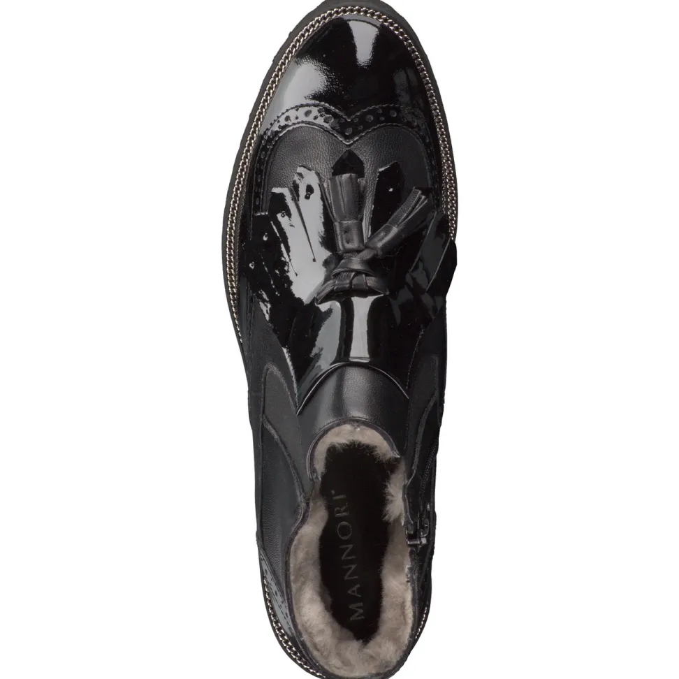 Mannori – Stiefelette aus Lackleder Schwarz