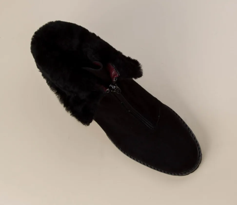 Mannori – Stiefelette aus Veloursleder Schwarz