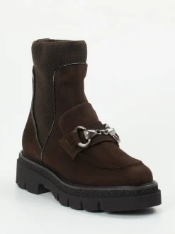 Mannori – Stiefelette aus Veloursleder Dunkelbraun