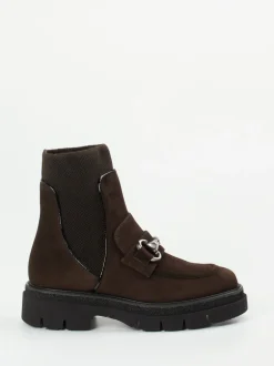 Mannori – Stiefelette aus Veloursleder Dunkelbraun