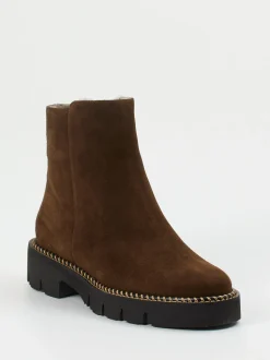 Mannori – Stiefelette aus Veloursleder schokoladenbraun