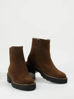 Mannori – Stiefelette aus Veloursleder schokoladenbraun