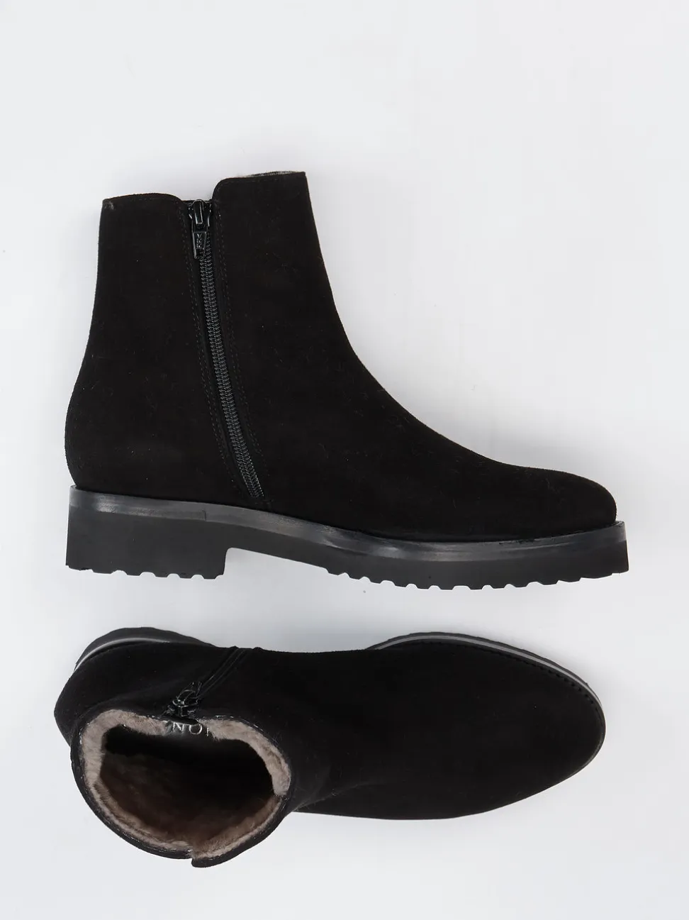 Mannori – Stiefeletten aus Veloursleder schwarz