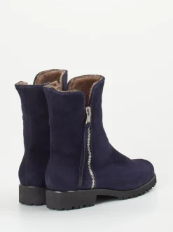 Mannori – Stiefeletten aus Veloursleder dunkelblau