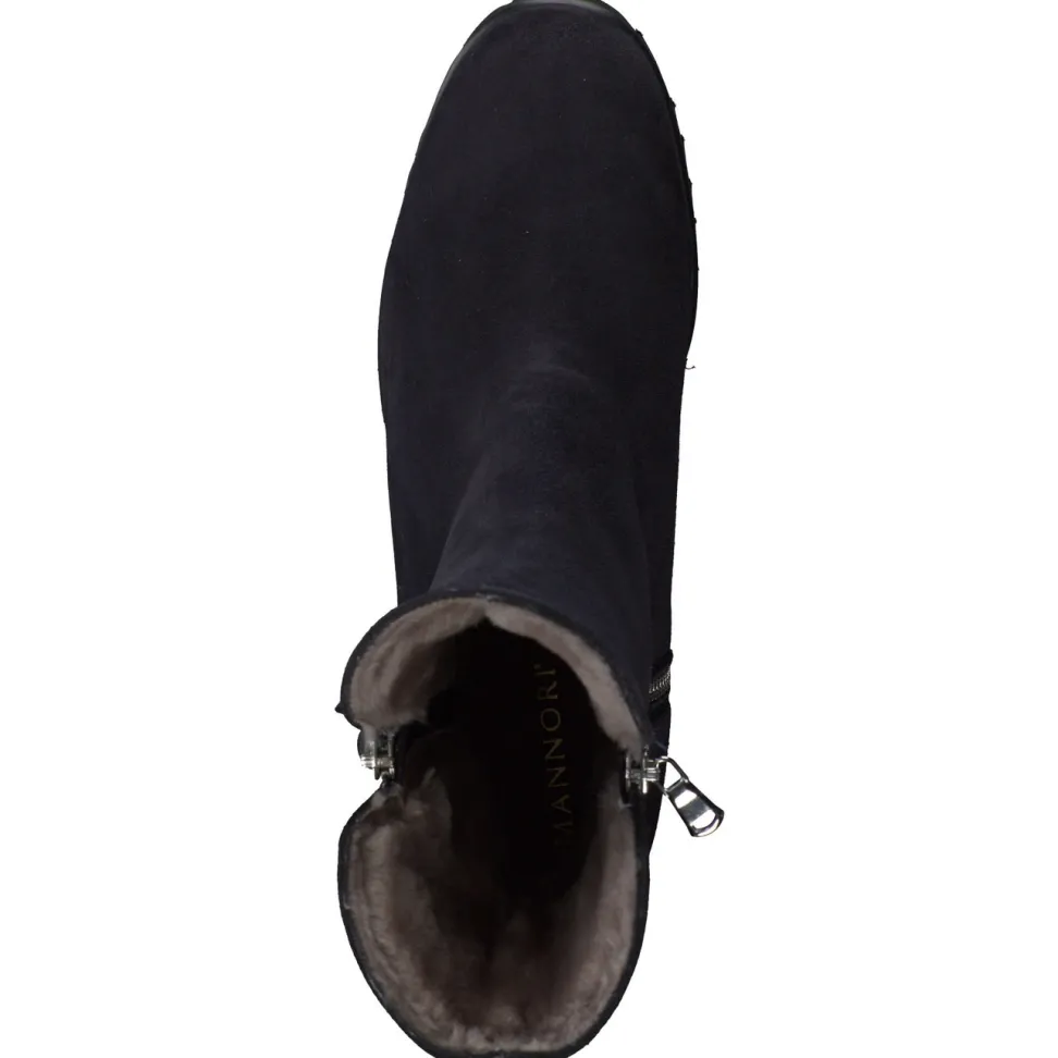 Mannori – Stiefeletten aus Veloursleder dunkelblau