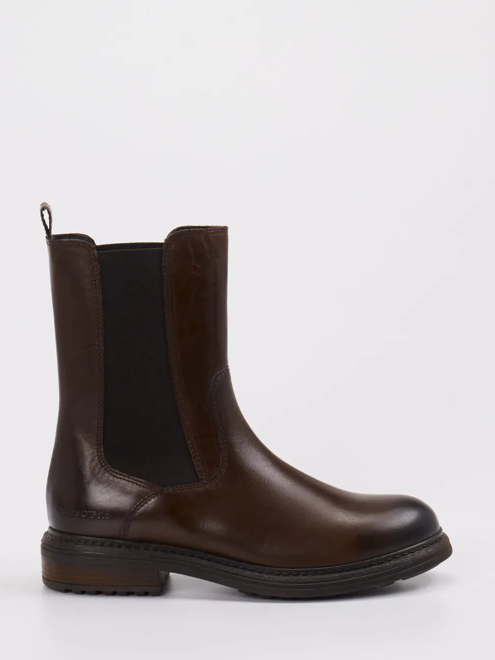 Marc O'Polo – Chelsea Boots aus Lammleder Dunkelbraun