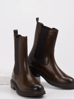Marc O'Polo – Chelsea Boots aus Lammleder Dunkelbraun