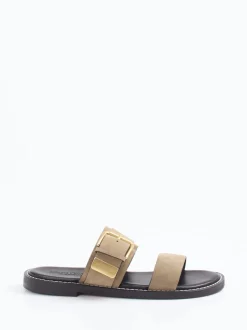 Marc O'Polo – Damen-Pantolette aus Kalbleder sandbeige
