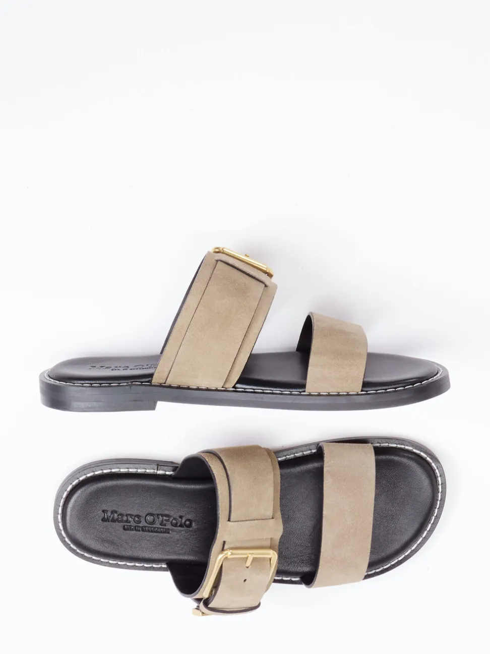 Marc O'Polo – Damen-Pantolette aus Kalbleder sandbeige