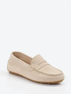 Marc O'Polo – Loafer aus Veloursleder beige