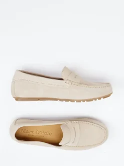 Marc O'Polo – Loafer aus Veloursleder beige