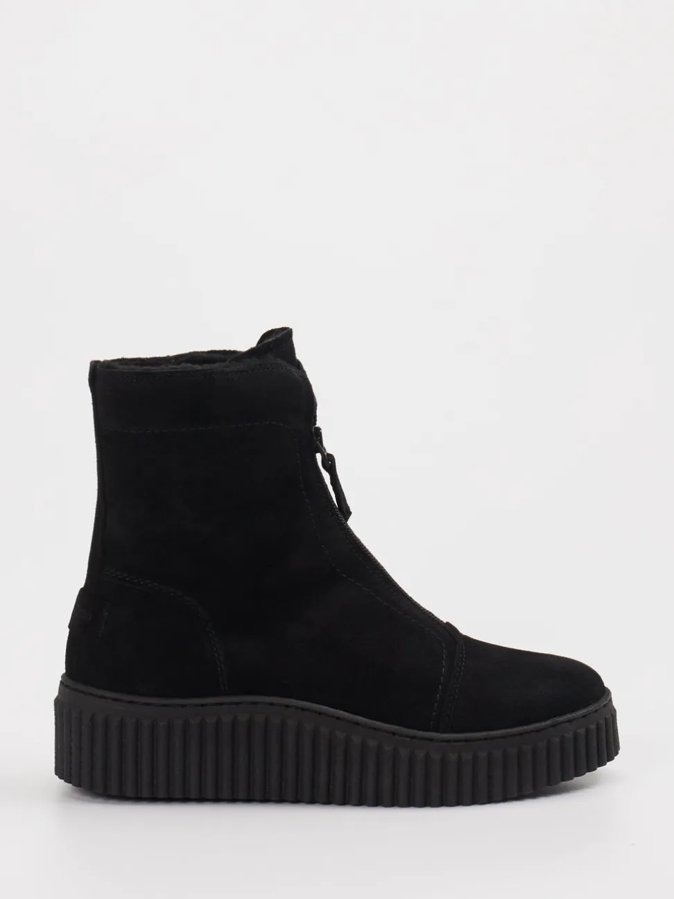 Marc O'Polo – Plateau-Stiefeletten aus Veloursleder schwarz