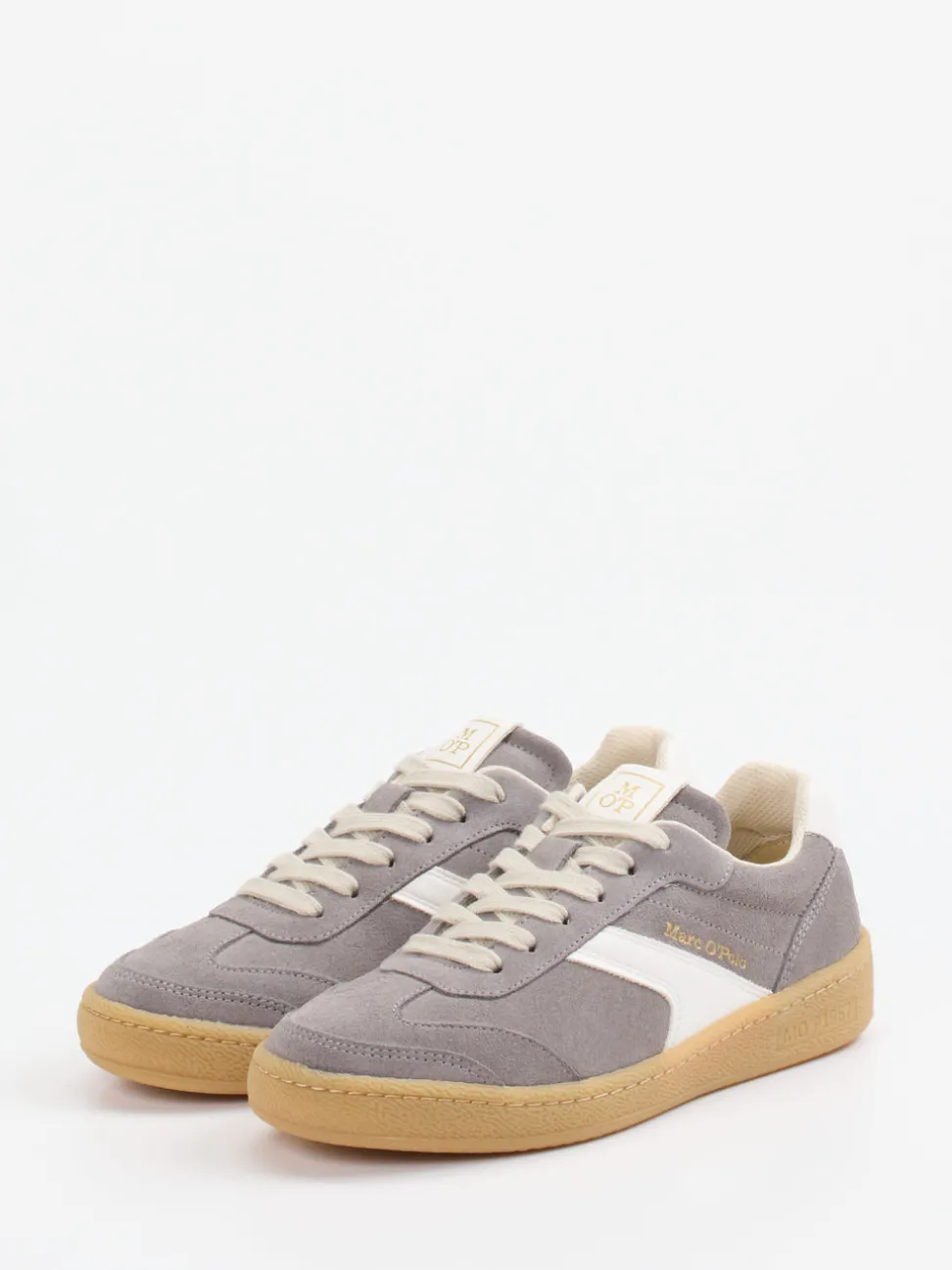 Marc O'Polo – Retro-Sneaker aus Veloursleder grau