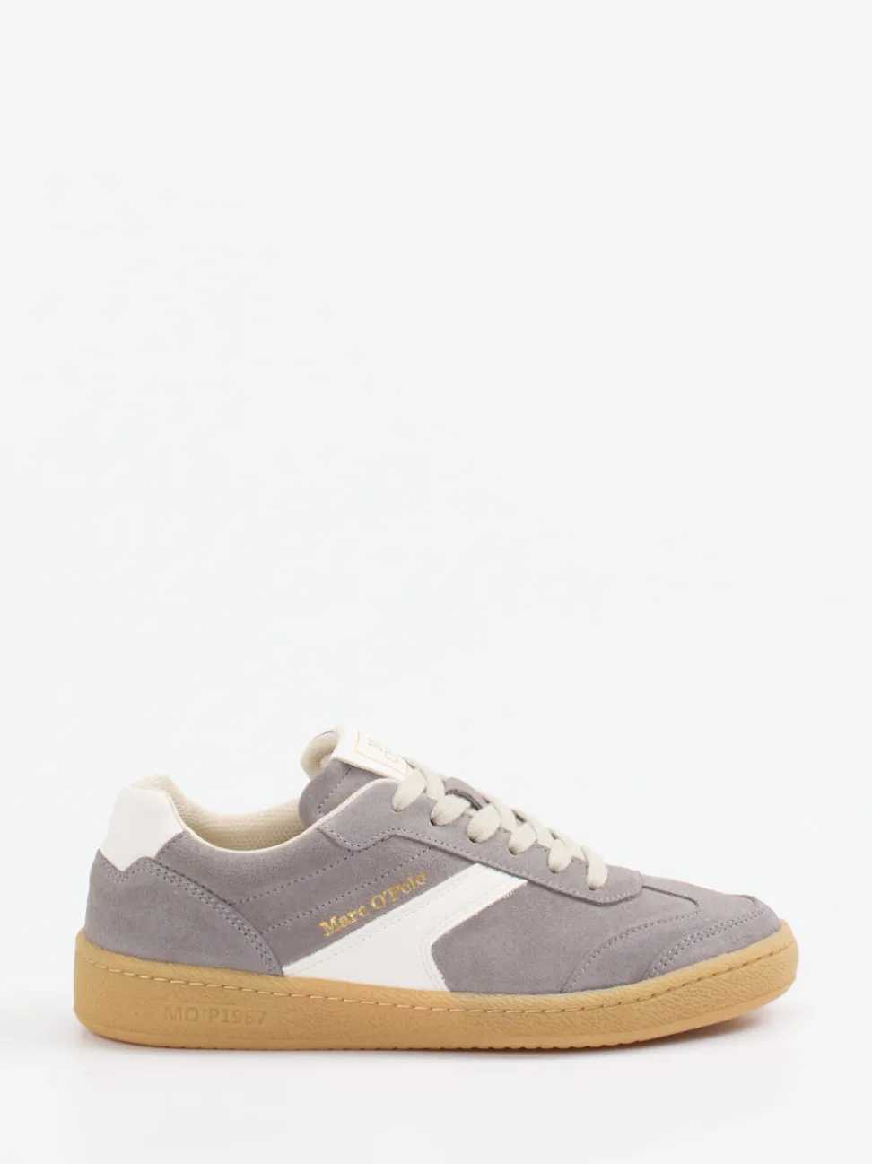 Marc O'Polo – Retro-Sneaker aus Veloursleder grau