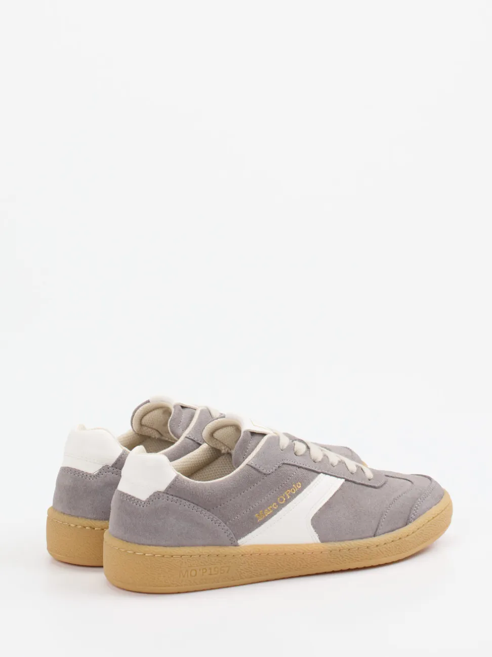 Marc O'Polo – Retro-Sneaker aus Veloursleder grau