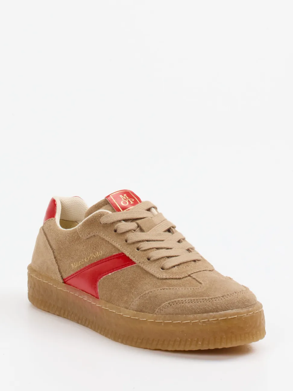 Marc O'Polo – Retro-Sneaker aus Veloursleder Beigebraun