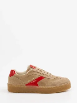 Marc O'Polo – Retro-Sneaker aus Veloursleder Beigebraun