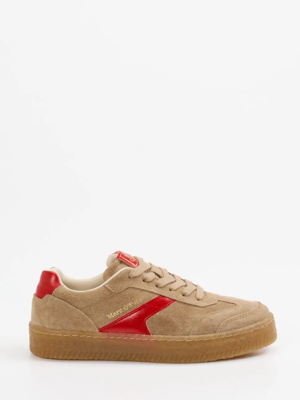 Marc O'Polo – Retro-Sneaker aus Veloursleder Beigebraun