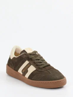 Marc O'Polo – Retro-Sneaker aus Veloursleder Olivgrün