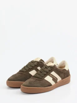 Marc O'Polo – Retro-Sneaker aus Veloursleder Olivgrün